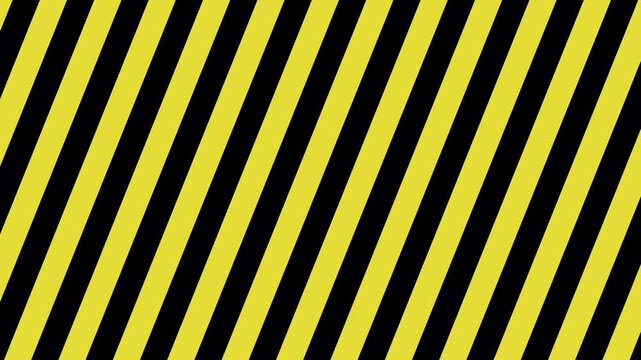 Abstract yellow black diagonal stripes caution pattern background. Caution danger stripes line. 4k animation video