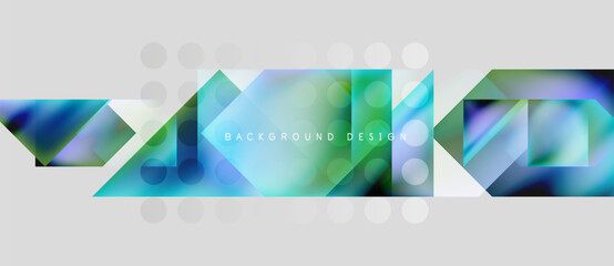 Fototapeta premium Abstract geometric shapes, vibrant bluegreen hues, soft gradients. Minimalist design with circular elements, modern aesthetic. Background texture visible.