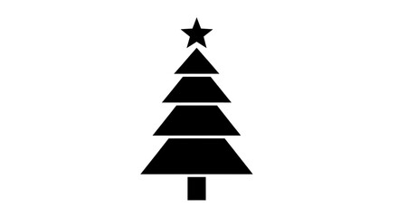 Minimalist Christmas Tree Icon for Holiday Season Greetings.