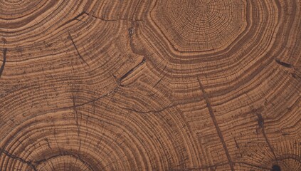 Fototapeta premium Close-up of timber wood in brown hues, showcasing natural texture and durability