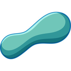 Teal Glossy Oval Shape With Smooth Edges On A Transparent Background