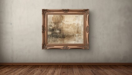 Wooden frame displayed on a wall alongside wooden flooring, ideal for interior design projects
