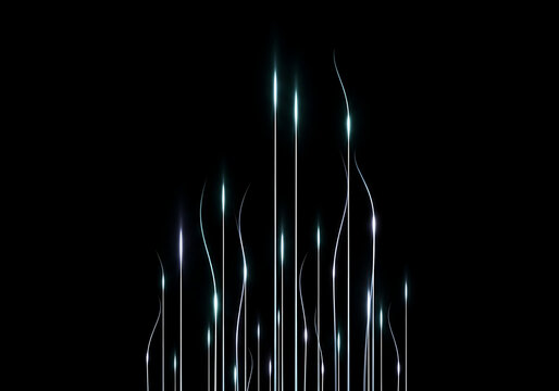 Modern abstract glowing light trails conveying high technology, data streams, and digital connectivity with a clean and elegant feel on transparent - Powered by Adobe