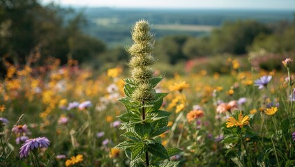 Obraz premium The bathhouse plant thriving in the summer garden, highlighting seasonal growth patterns