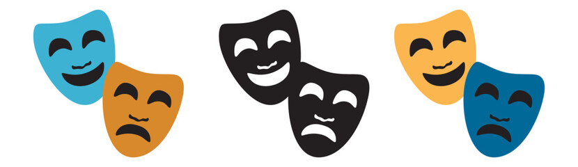 Theater mask emoji vector.