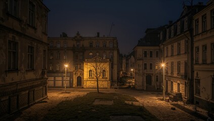 Fototapeta premium This photograph was captured in a historic courtyard of a vintage Russian town.