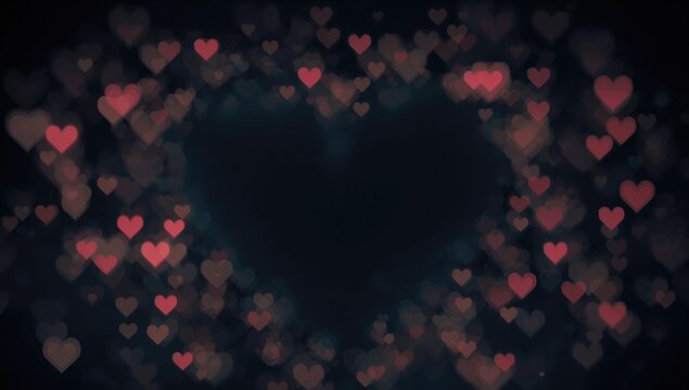 Bokeh hearts with a vintage aesthetic, creating a romantic backdrop for design
