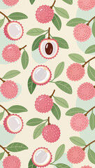 seamless pattern with lychee