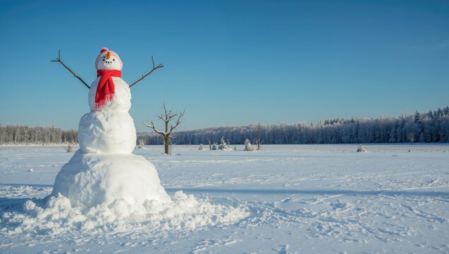 Building a snowman during winter, showcasing teamwork