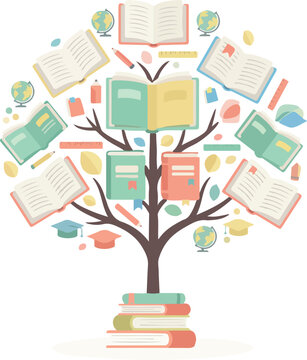 Knowledge Tree Made of Books Education & Learning Concept