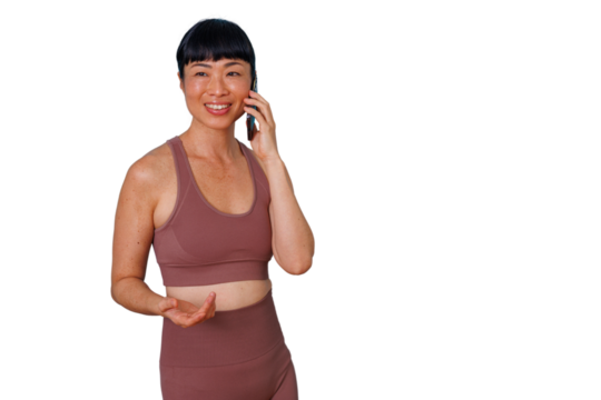 Professional businesswoman holding a tablet, using technology for communication and remote work, transparent background