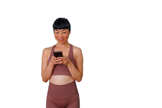 Confident businesswoman presenting, holding laptop and gesturing, explaining marketing strategy, transparent background