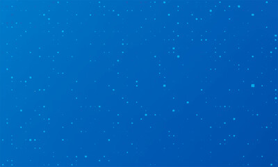 Starry night sky abstract blue background with light particles and winter snowflakes