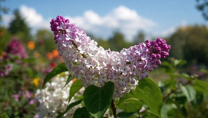 Bicolor lilac flowers with a sweet fragrance, beneficial for pollinators
