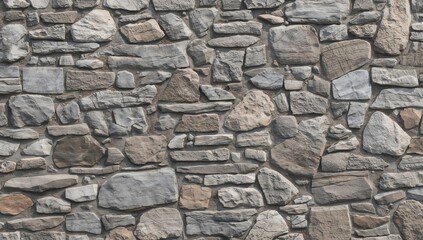 Obraz premium Surface texture of a wall made from assorted sizes of irregularly fitted stones, structural integrity