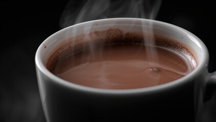 Cup of hot chocolate, warm beverage with rich aroma, fiber-dense choice