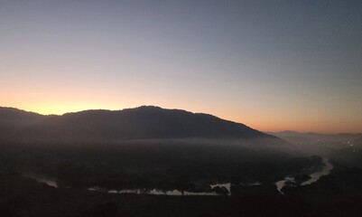 sunrise in the mountains