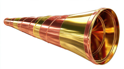 Vibrant party horn clipart decorative elements metallic foil festive environment close-up view celebration concept