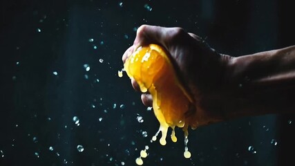 Fresh orange juice squeeze in dramatic splash