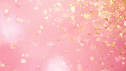 Golden sparkles on a pink backdrop, suitable for festive themes