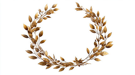Festive golden wreath clipart natural decor element celebration theme artistic display elegant design
