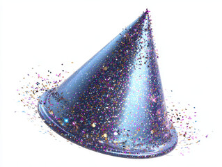 Realistic party hat clipart with sparkles digital art studio environment glossy material colorful celebration