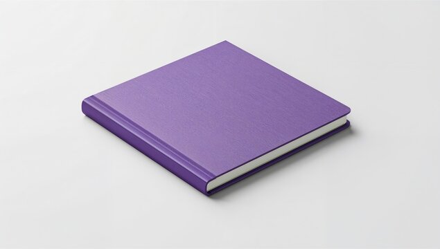 Isolated purple notebook on a white backdrop, ideal for editorial header background