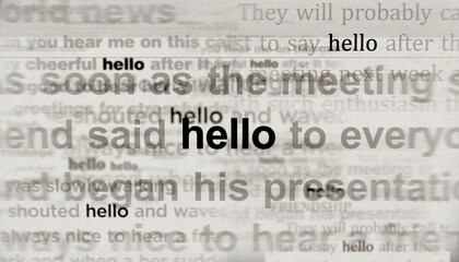 Fototapeta premium Hello greeting headline titles media 3d illustration