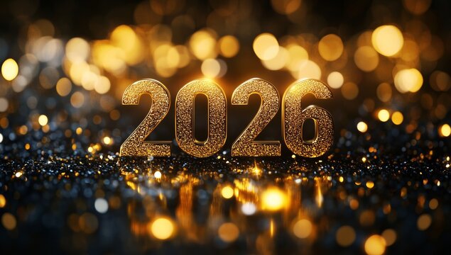 Celebration of Goals and Hopes for the Year 2026 With Sparkling Decorations