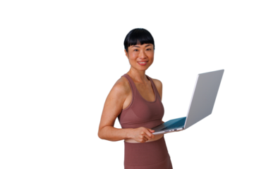 Businesswoman talking on speakerphone, actively communicating and gesturing, engaging in a pleasant phone call with a confident smile