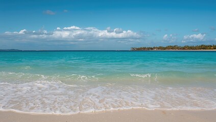 Vivid blue ocean contrasted with white wave splashes, ideal backdrop for summer themes