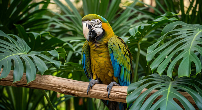 blue and yellow macaw
