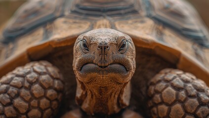Close-up of a tortoise showcasing its intricate shell patterns, highlighting the beauty of wildlife