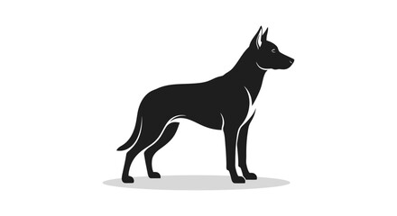 Sleek Silhouette of a Canine Companion Vector Illustration of a Dog