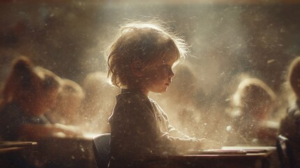 Child in dusty room, highlighting asthma triggers like dust and allergens.