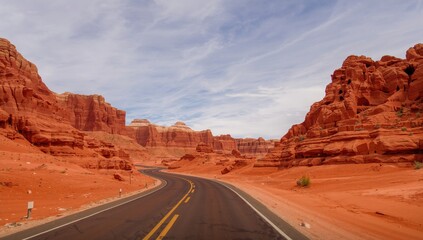 Unique red sandstone rock formations in a desert landscape, showcasing erosion risk