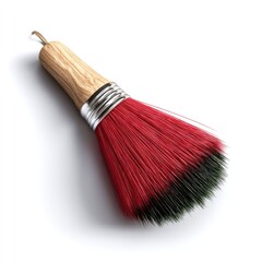 Paintbrush Christmas tree ornament, isolated on a white background.