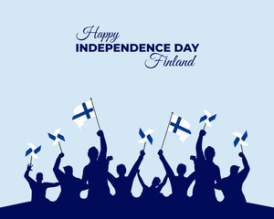 Finland Independence Day. 6 December. Template for background with banner, poster and card. Flat illustration. Jpeg format.