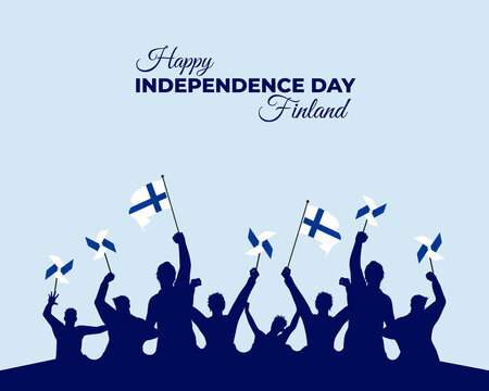 Finland Independence Day. 6 December. Template for background with banner, poster and card. Flat illustration. Jpeg format.
