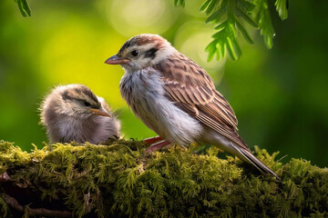 Primo piano di uccello colorato in natura. Fauna libera e selvatica. La bellezza del mondo animale.