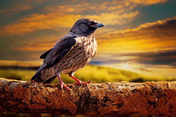 Primo piano di uccello colorato in natura. Fauna libera e selvatica. La bellezza del mondo animale.