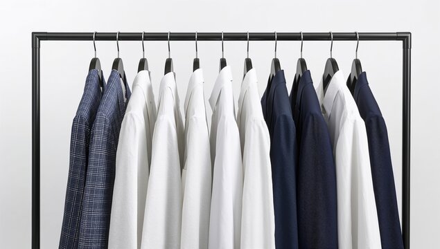Stylish men's apparel arranged on a white background, suitable for editorial presentation