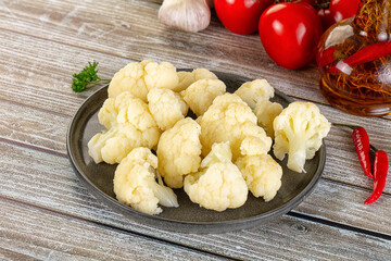 Vegan cuisine Steamed cauliflower cabbage