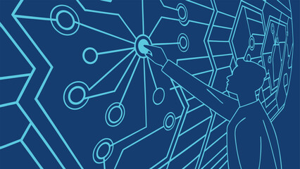 Business Analyst Examining Data Growth with Target and Chart Illustration