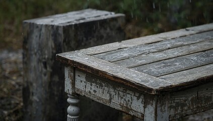 Wood decay from rain exposure, highlighting erosion risk