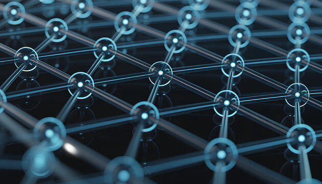 Quantum glass qubit grid network lattice abstract technology blue futuristic Quantum glass qubit grid network lattice abstract technology blue futuristic energy glow connection pattern symmetry