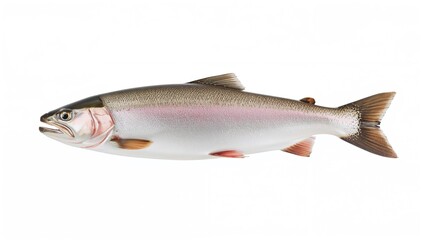 Obraz premium Trout fish without head isolated on white surface, protein-rich meal