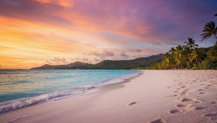 Obraz premium Sunset over the western coastline, showcasing natural beauty and serenity
