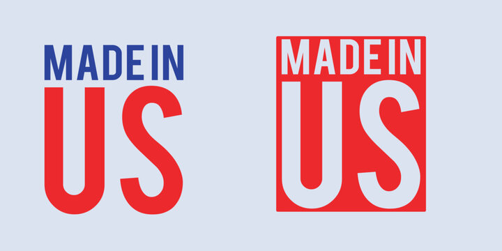 Made in US logo or watermark vector — American product label, national branding, and quality mark design