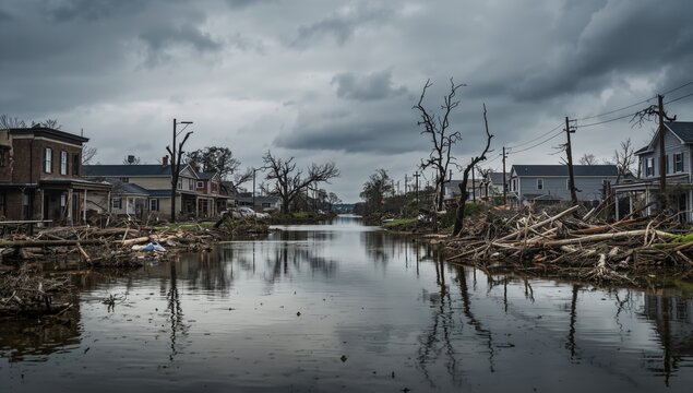 Destruction from Hurricane Katrina, urban erosion risk